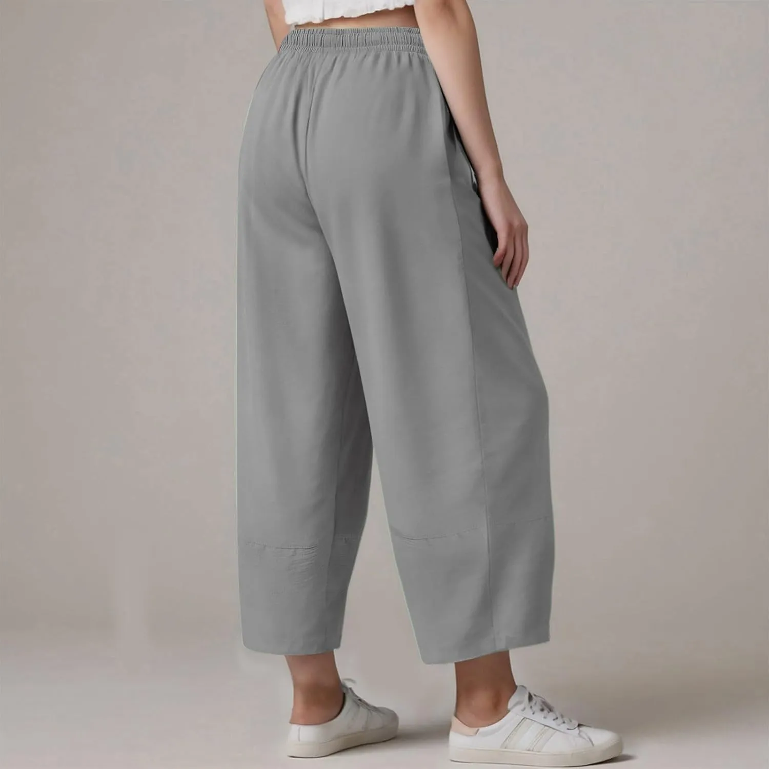 Women Wide Leg Pants Baggy Wide Leg Drawstring Elastic Waisted Palazzo Harem Trousers with Pockets 2025