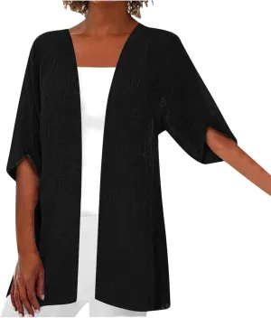 Women's 3/4 Sleeve Cardigans Lightweight Open Front Cardigan for Women Blouses for Women Dressy Casual