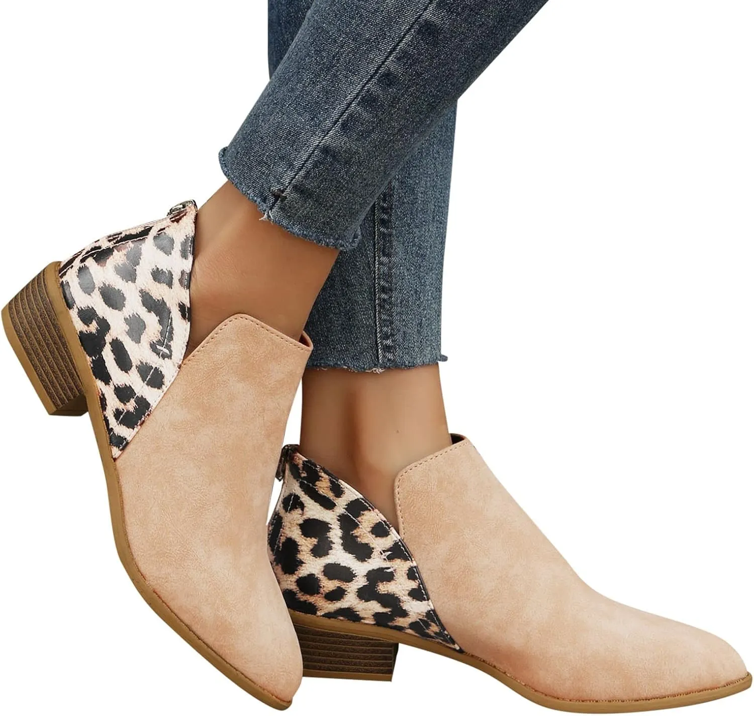 Womens Booties Ankle Women Booties Low Heel Womens Short Boots Wedge Bootie for Women Comfortable Fashion Round Toe Lace-up Round Toe Comfortable Low Heel