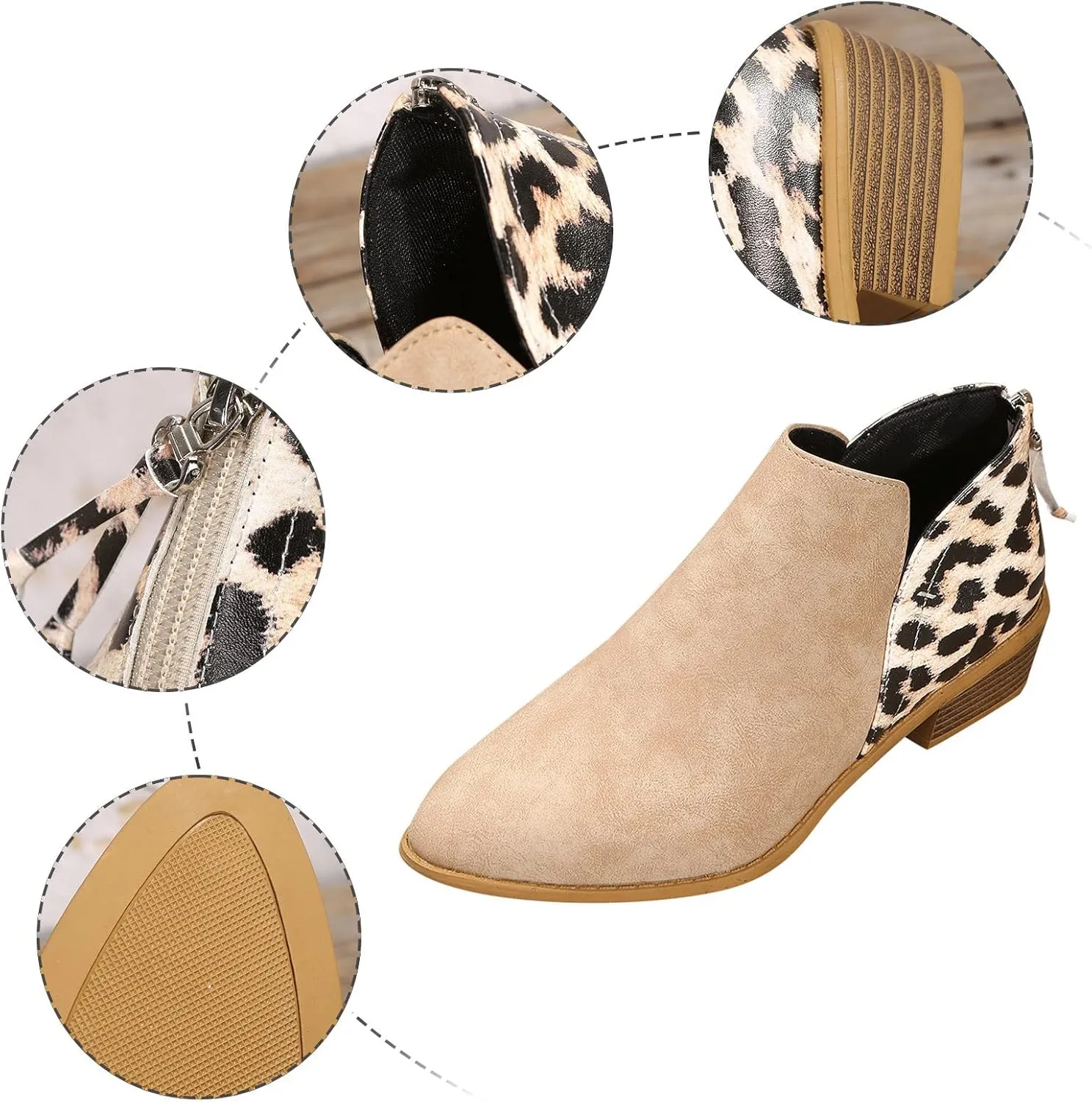 Womens Booties Ankle Women Booties Low Heel Womens Short Boots Wedge Bootie for Women Comfortable Fashion Round Toe Lace-up Round Toe Comfortable Low Heel