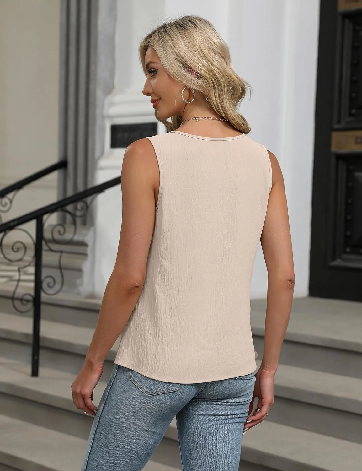 Womens Business Casual Tank Top Summer Sleeveless Outfits 2025 Spring Trendy Dressy Work Shirt