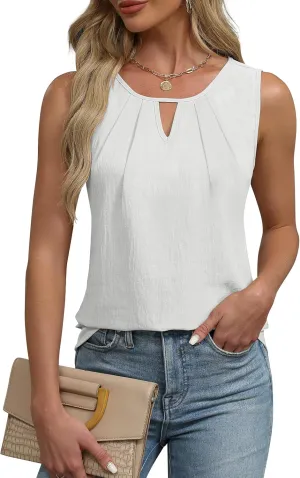 Womens Business Casual Tank Top Summer Sleeveless Outfits 2025 Spring Trendy Dressy Work Shirt