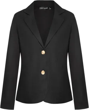 Women's Cotton Linen Blazer Long Sleeve Lapel Button Blazers Lightweight Summer Casual Work Office Jacket Suit