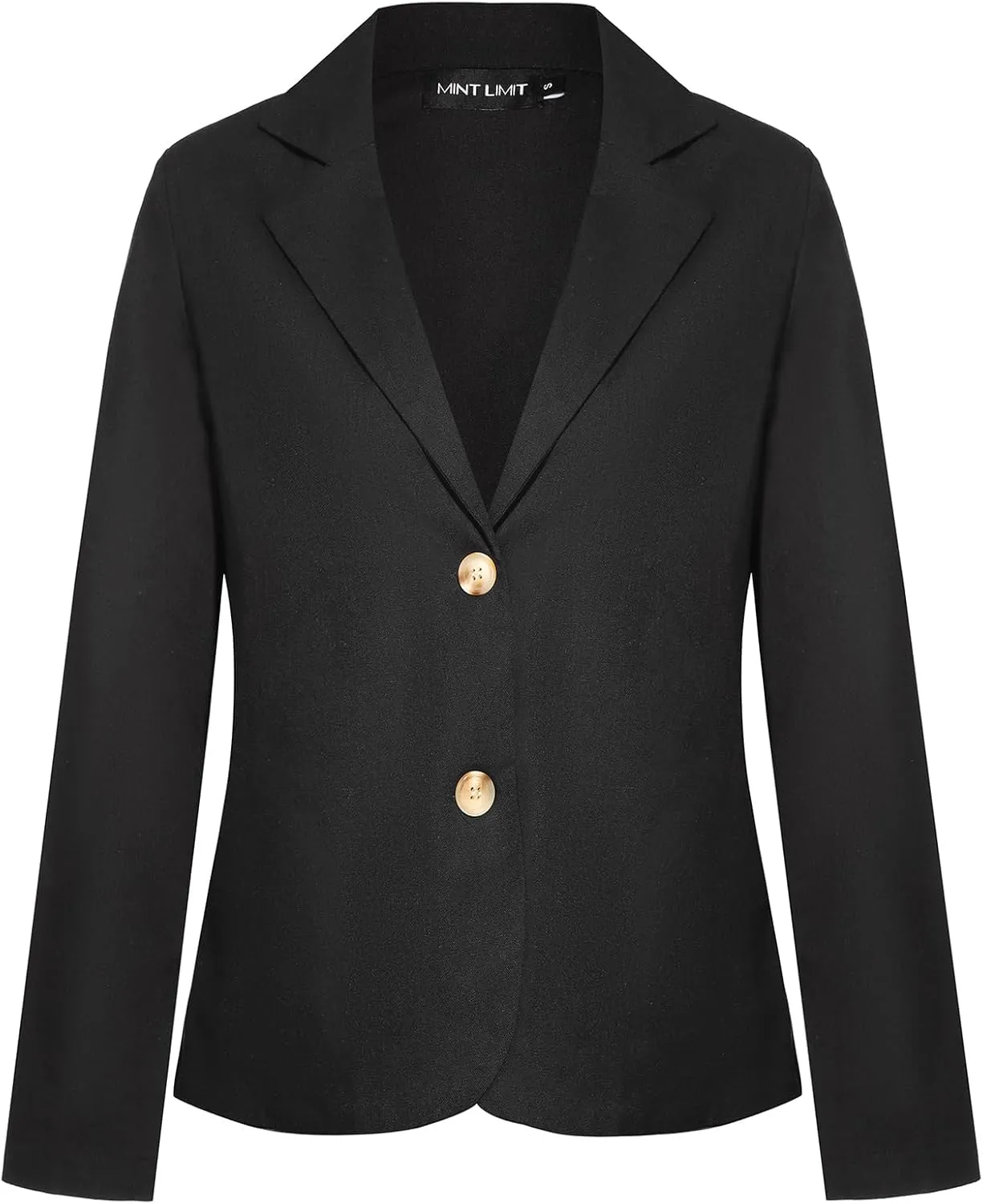 Women's Cotton Linen Blazer Long Sleeve Lapel Button Blazers Lightweight Summer Casual Work Office Jacket Suit