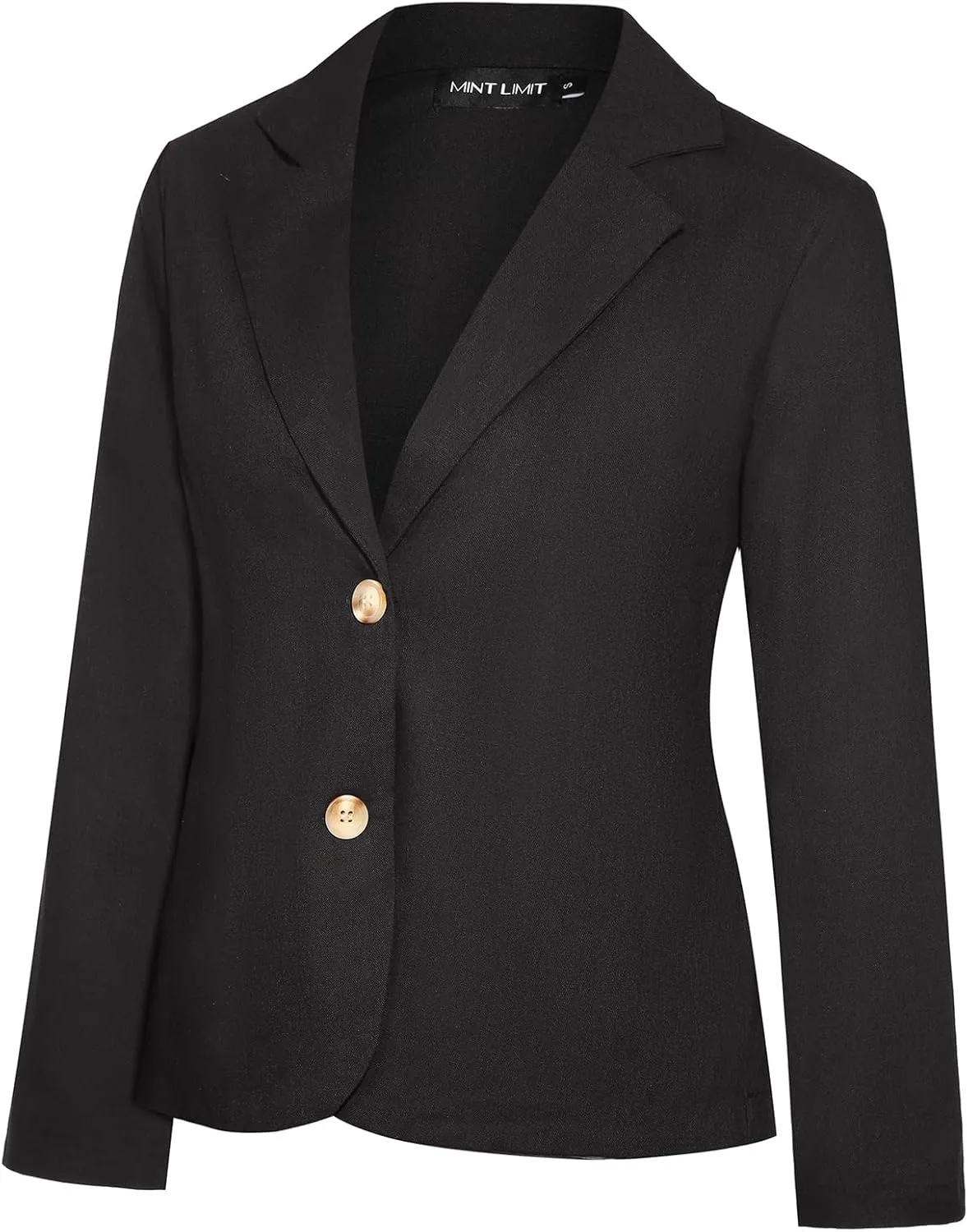 Women's Cotton Linen Blazer Long Sleeve Lapel Button Blazers Lightweight Summer Casual Work Office Jacket Suit