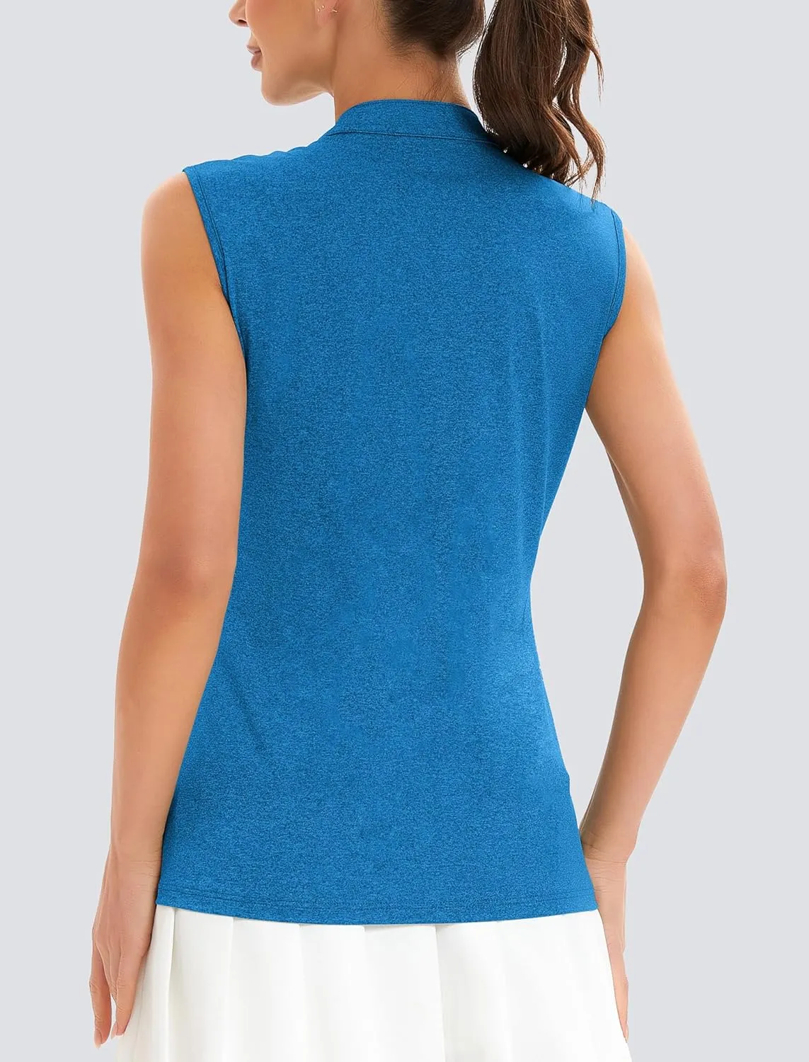 Womens Golf Shirt V Neck Sleeveless Polo Shirts Athletic Tennis Tank Tops Moisture Wicking Lightweight Sports Top