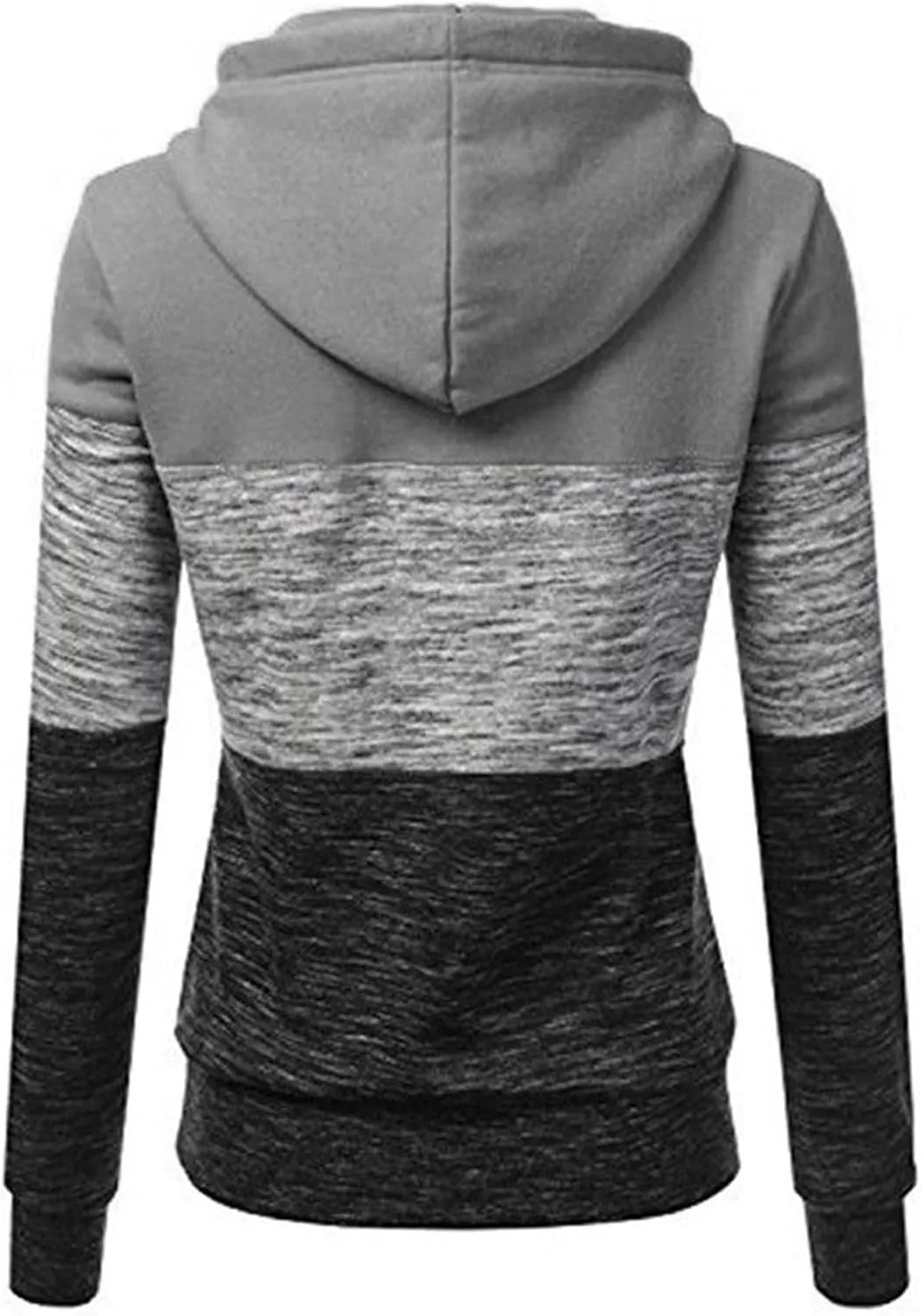 Womens Hooded Sweatshirt Long Sleeve Casual Fall Fashion Color Block Hoodies Drawstring Pullover Tops Hoodie