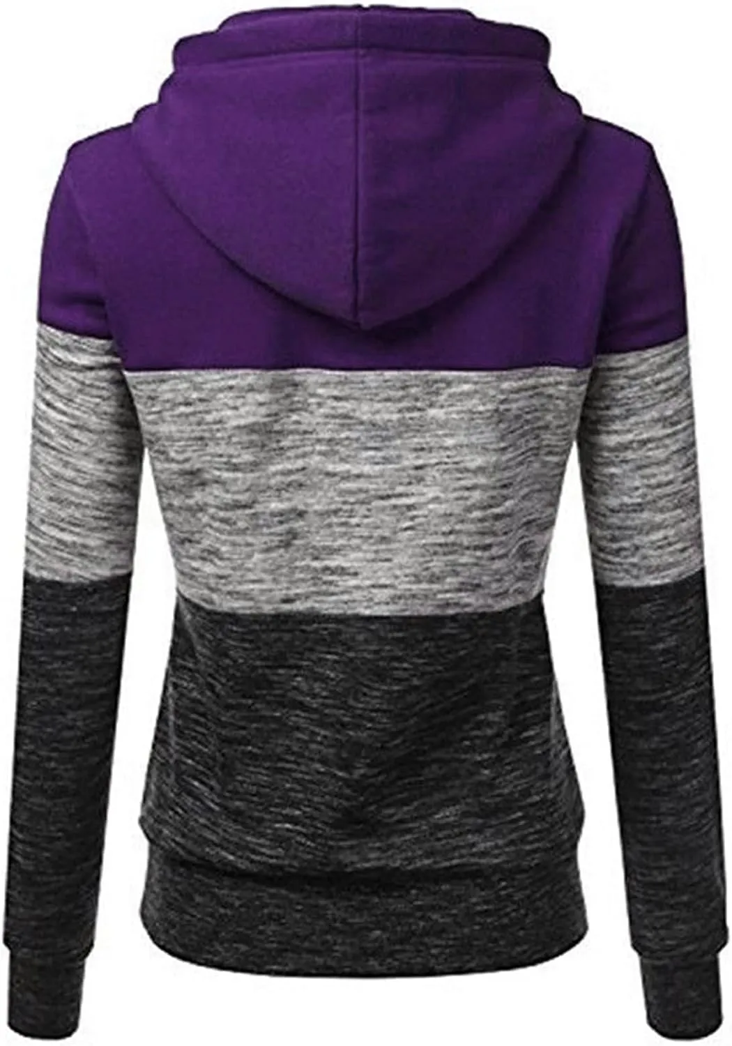 Womens Hooded Sweatshirt Long Sleeve Casual Fall Fashion Color Block Hoodies Drawstring Pullover Tops Hoodie
