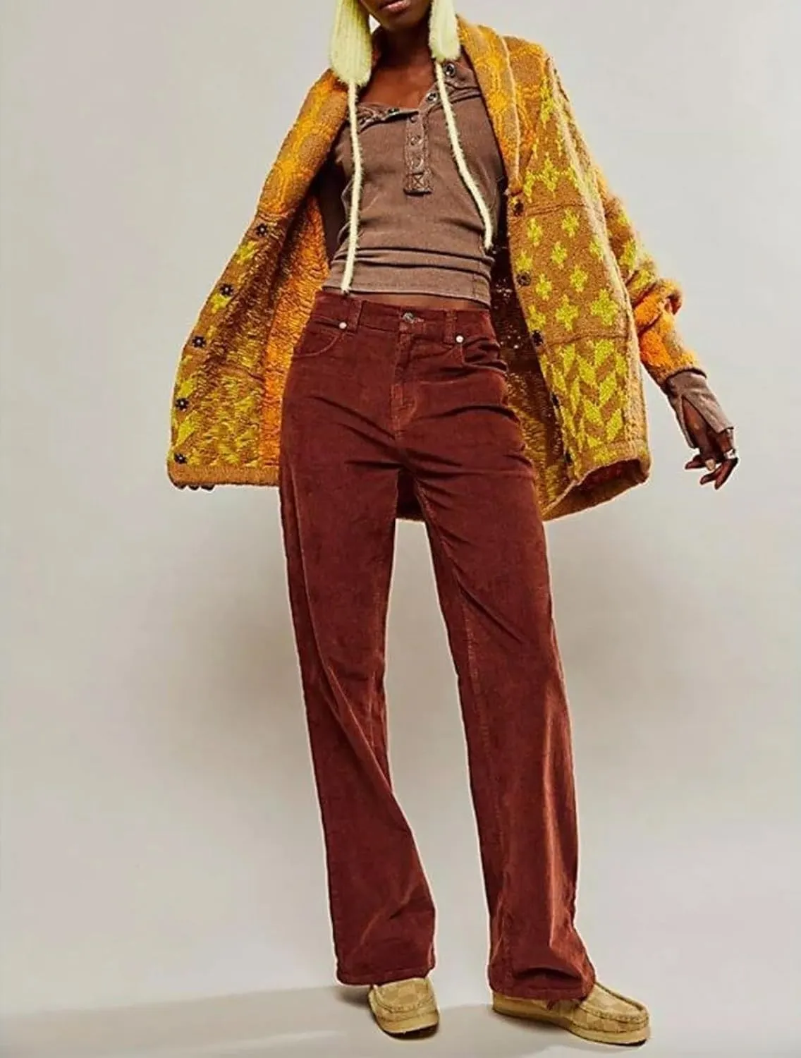Womens Knit Cardigan Sweater Button Down Oversized Sweaters Y2k Graphic Shawl Collar Fall Cardigans Coats