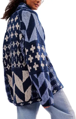 Womens Knit Cardigan Sweater Button Down Oversized Sweaters Y2k Graphic Shawl Collar Fall Cardigans Coats