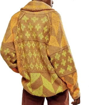 Womens Knit Cardigan Sweater Button Down Oversized Sweaters Y2k Graphic Shawl Collar Fall Cardigans Coats