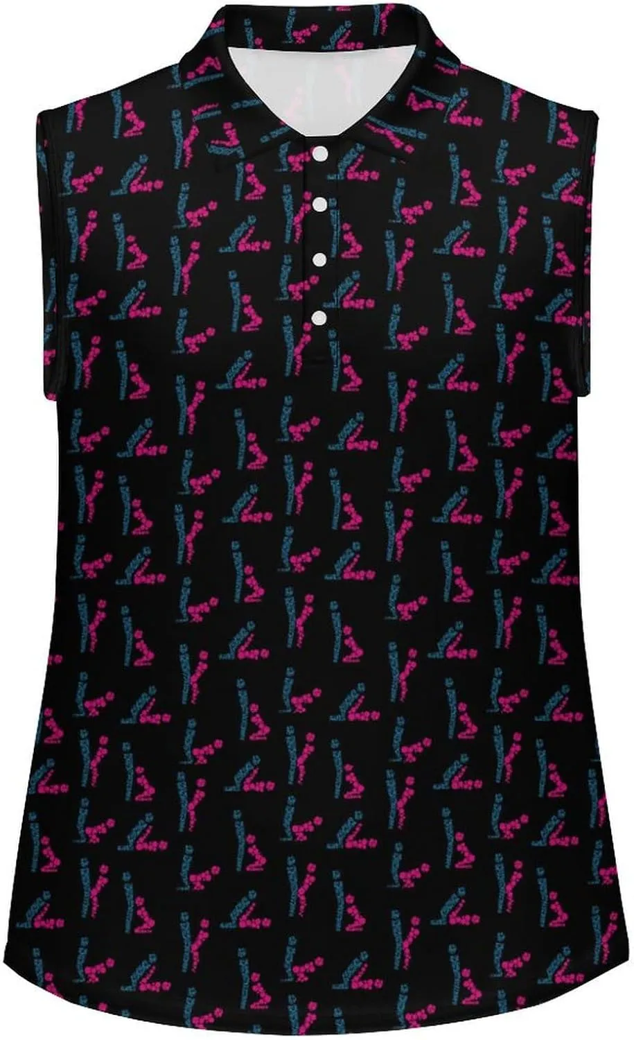Womens Sleeveless Golf Shirt Polo Shirts for Women Moisture Wicking Athletic Golf Tank Top Printed Polo Tennis Shirts