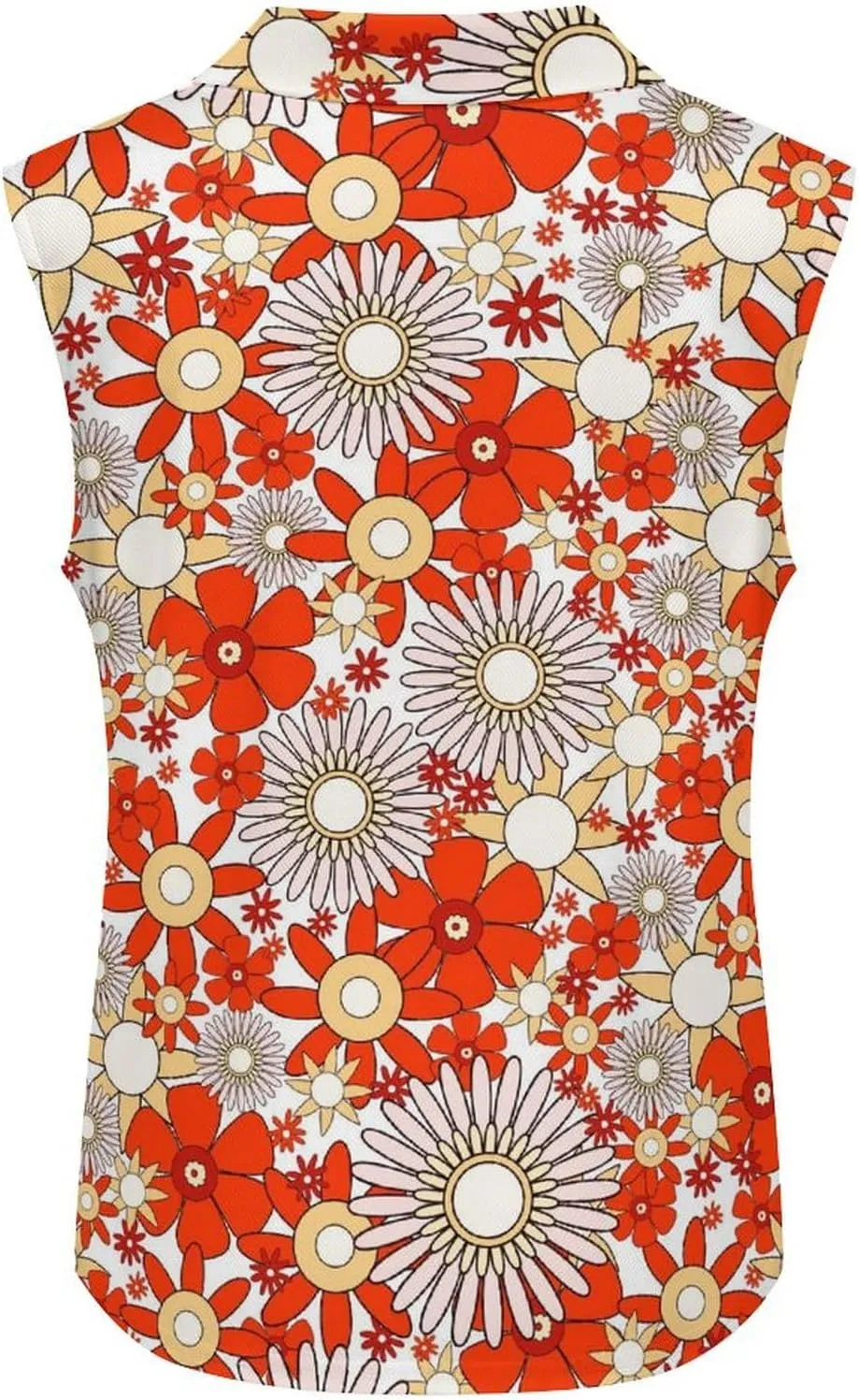 Womens Sleeveless Golf Shirt Polo Shirts for Women Moisture Wicking Athletic Golf Tank Top Printed Polo Tennis Shirts