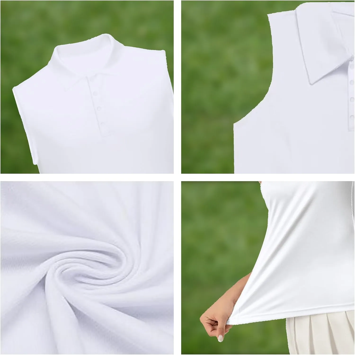 Womens Sleeveless Golf Shirt Polo Shirts for Women Moisture Wicking Athletic Golf Tank Top Printed Polo Tennis Shirts
