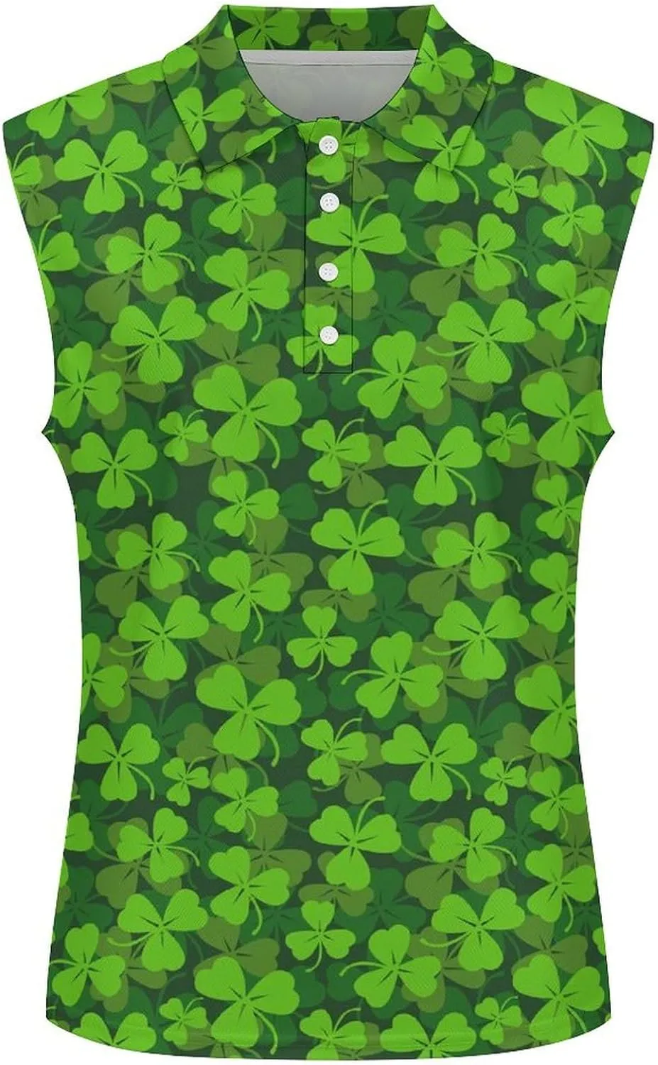 Womens Sleeveless Golf Shirt Polo Shirts for Women Moisture Wicking Athletic Golf Tank Top Printed Polo Tennis Shirts