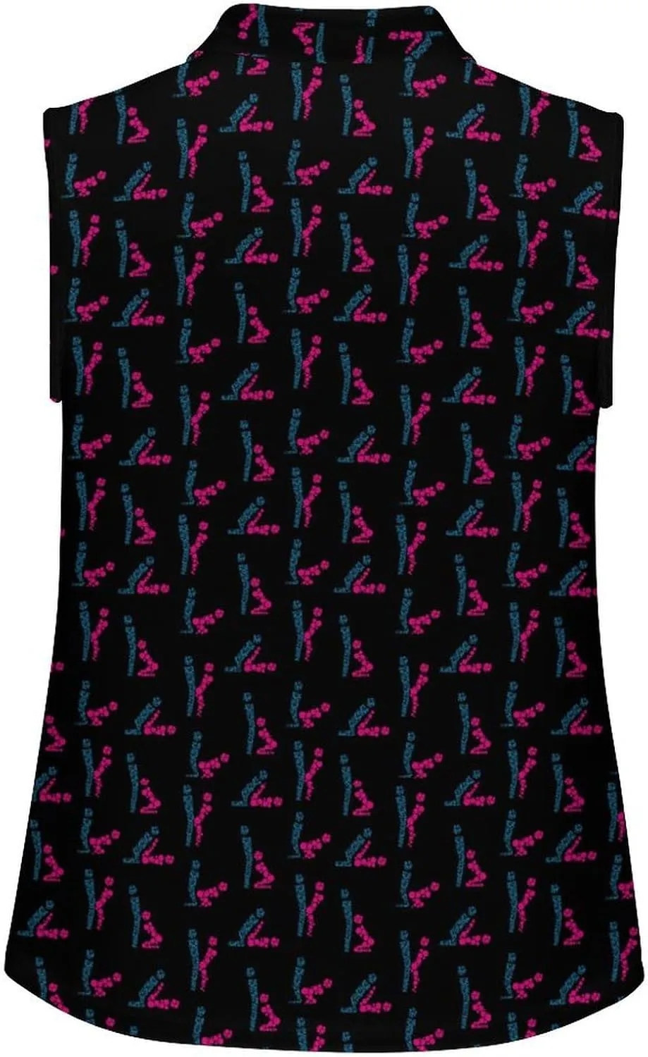 Womens Sleeveless Golf Shirt Polo Shirts for Women Moisture Wicking Athletic Golf Tank Top Printed Polo Tennis Shirts