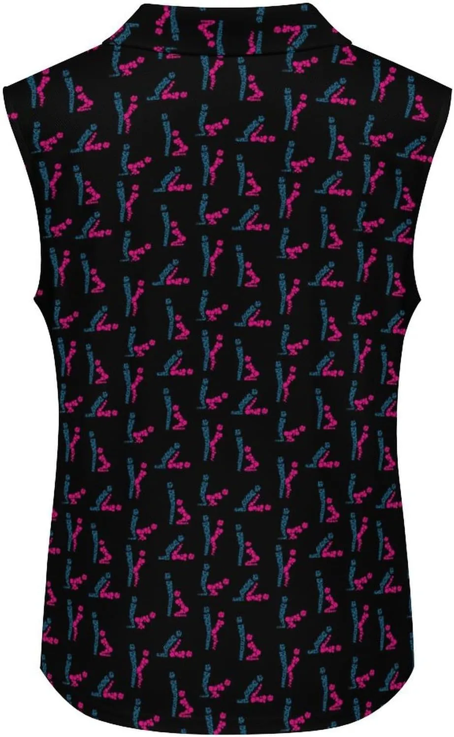 Womens Sleeveless Golf Shirt Polo Shirts for Women Moisture Wicking Athletic Golf Tank Top Printed Polo Tennis Shirts
