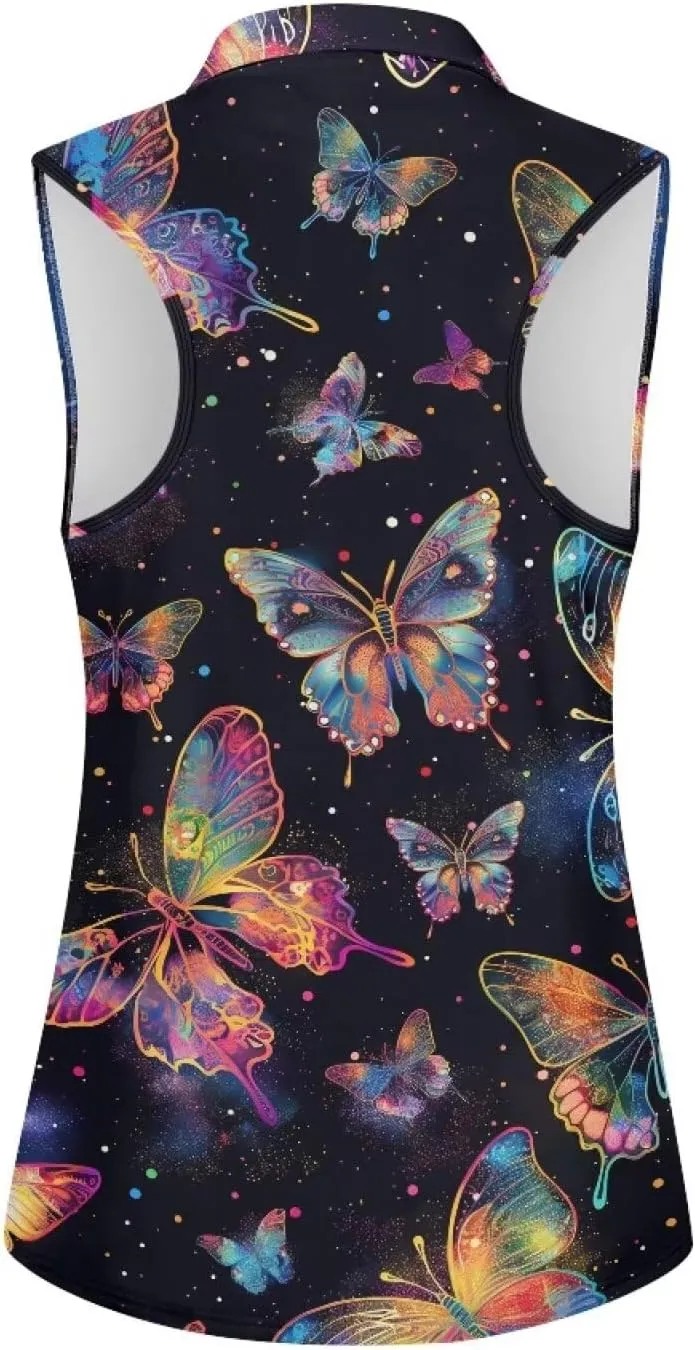 Women's Sleeveless Golf Shirts Racerback Workout Sport Tank Tops Lightweight Moisture Wicking Casual T Shirt
