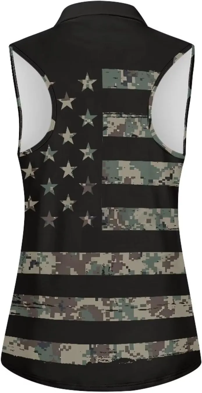 Women's Sleeveless Golf Shirts Racerback Workout Sport Tank Tops Lightweight Moisture Wicking Casual T Shirt