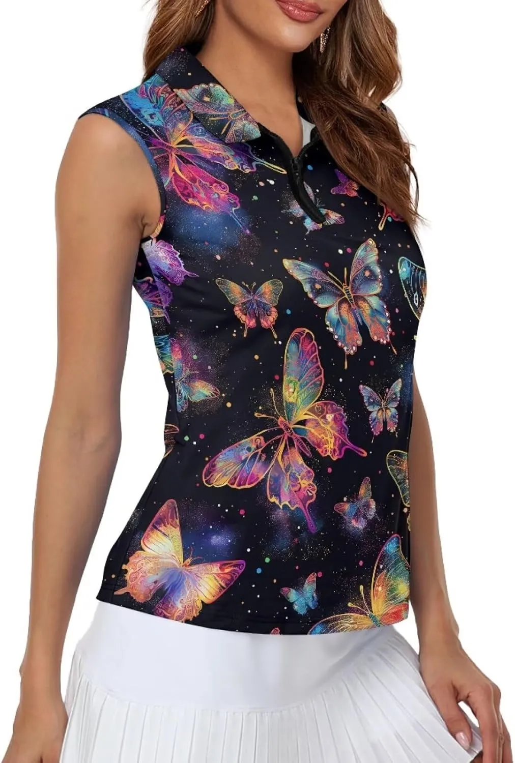 Women's Sleeveless Golf Shirts Racerback Workout Sport Tank Tops Lightweight Moisture Wicking Casual T Shirt