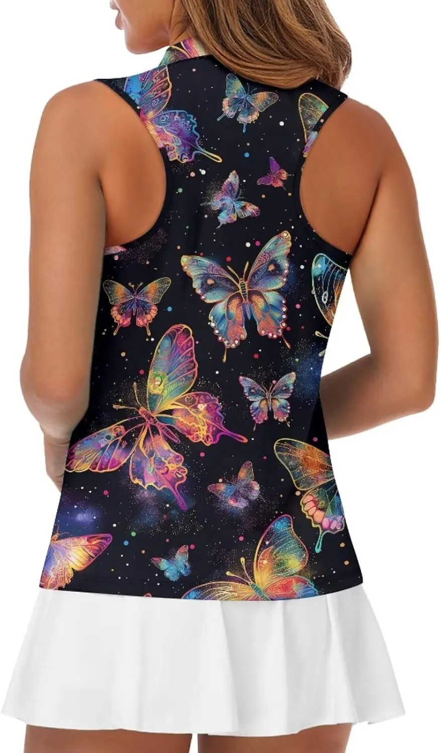 Women's Sleeveless Golf Shirts Racerback Workout Sport Tank Tops Lightweight Moisture Wicking Casual T Shirt