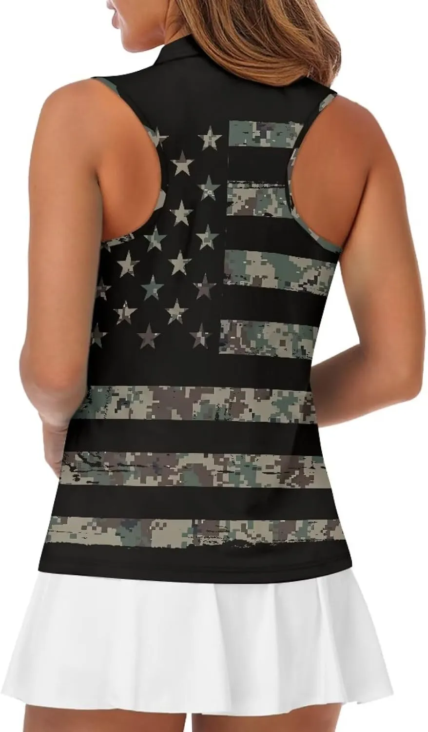 Women's Sleeveless Golf Shirts Racerback Workout Sport Tank Tops Lightweight Moisture Wicking Casual T Shirt