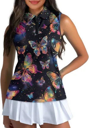 Women's Sleeveless Golf Shirts Racerback Workout Sport Tank Tops Lightweight Moisture Wicking Casual T Shirt