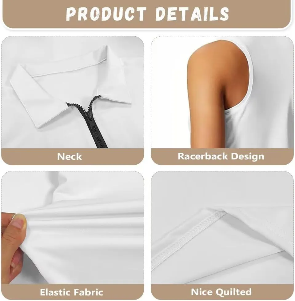 Women's Sleeveless Golf Shirts Racerback Workout Sport Tank Tops Lightweight Moisture Wicking Casual T Shirt