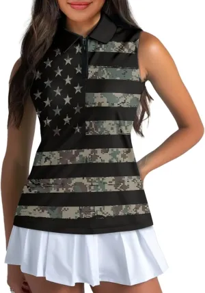 Women's Sleeveless Golf Shirts Racerback Workout Sport Tank Tops Lightweight Moisture Wicking Casual T Shirt