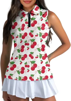 Women's Sleeveless Golf Shirts Racerback Workout Sport Tank Tops Lightweight Moisture Wicking Casual T Shirt