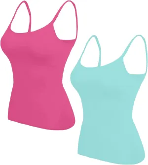 Womens Tank Tops With Built In Bras,Plus Size Camisole Tank Tops Solid Color Basic Shelf Bra Tank Tops for Women